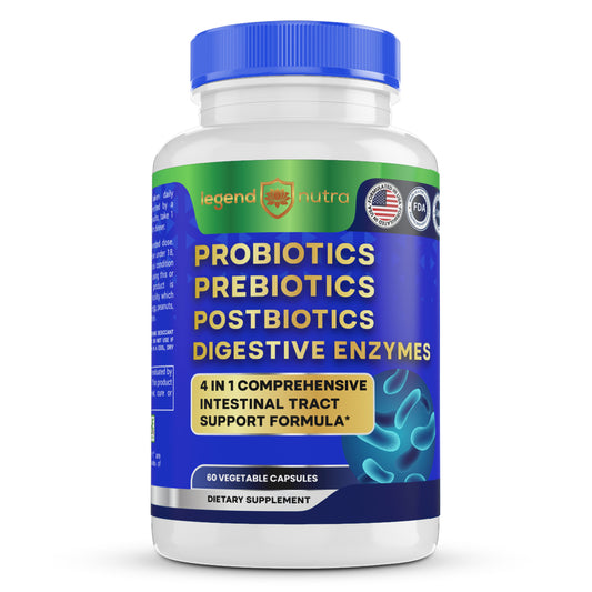 4 in 1 Formula Probiotics Prebiotics Postbiotics Digestive Enzymes Supplement for Digestive and Gut Health